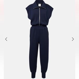 Varley Monica Jersey Navy Blue cap sleeve Women's Jumpsuit